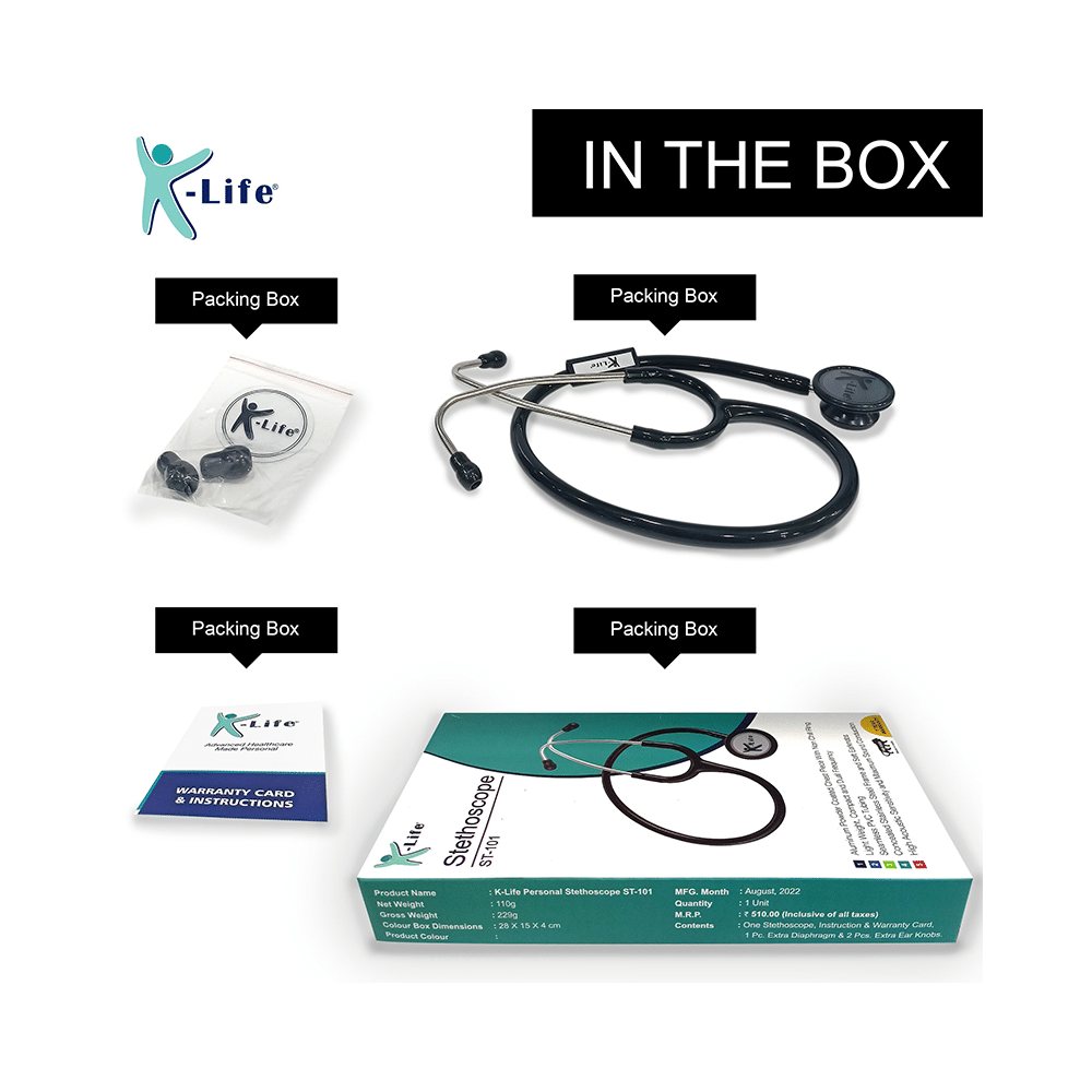 K-Life ST 102 Professional Single head Acoustic Stethoscope - Image 3