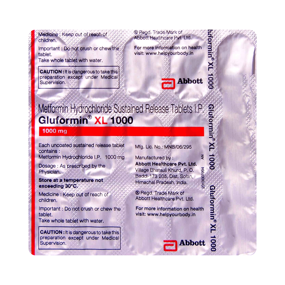 Gluformin XL New 1000 Tablet PR - Image 3