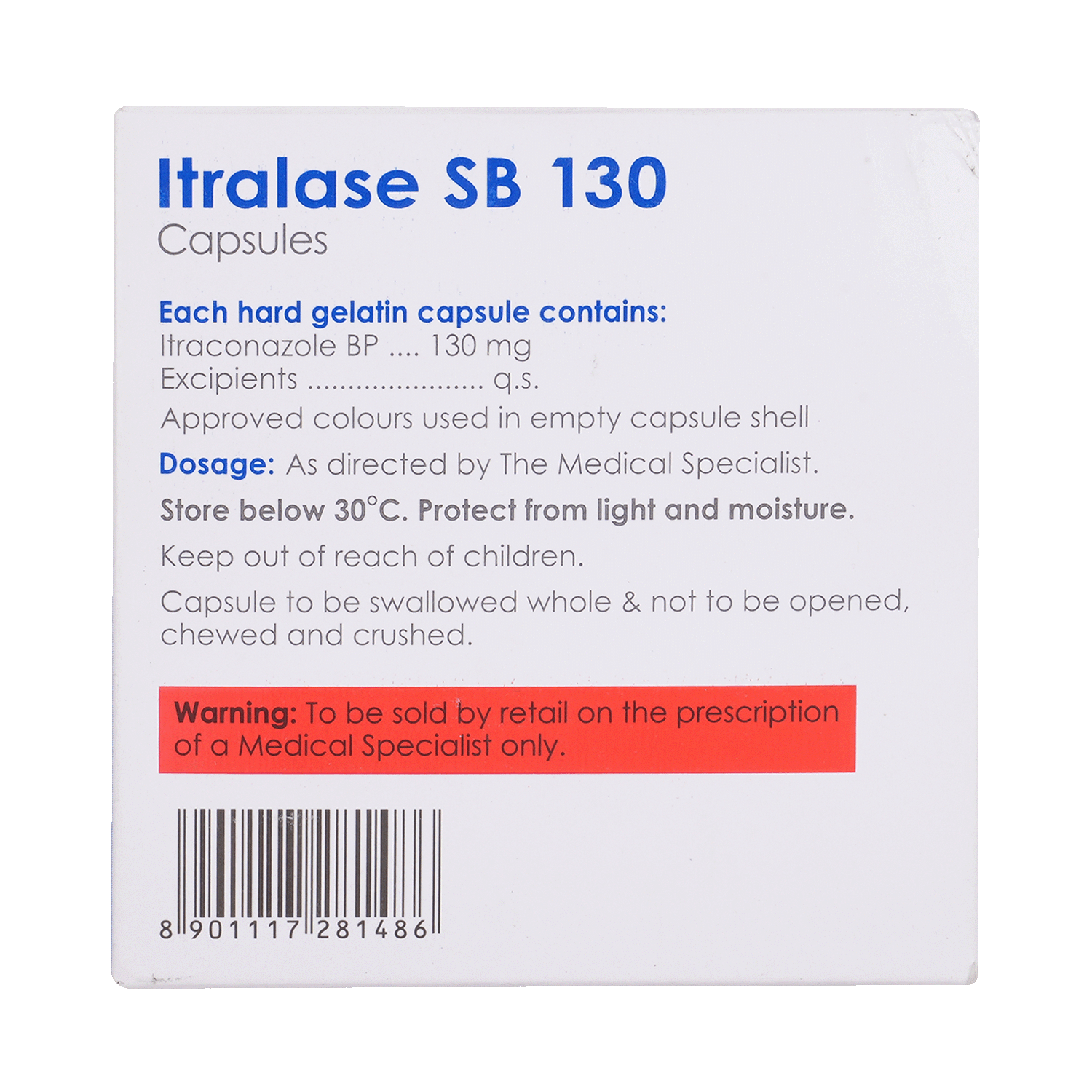 Itralase SB 130mg Capsule - Image 3