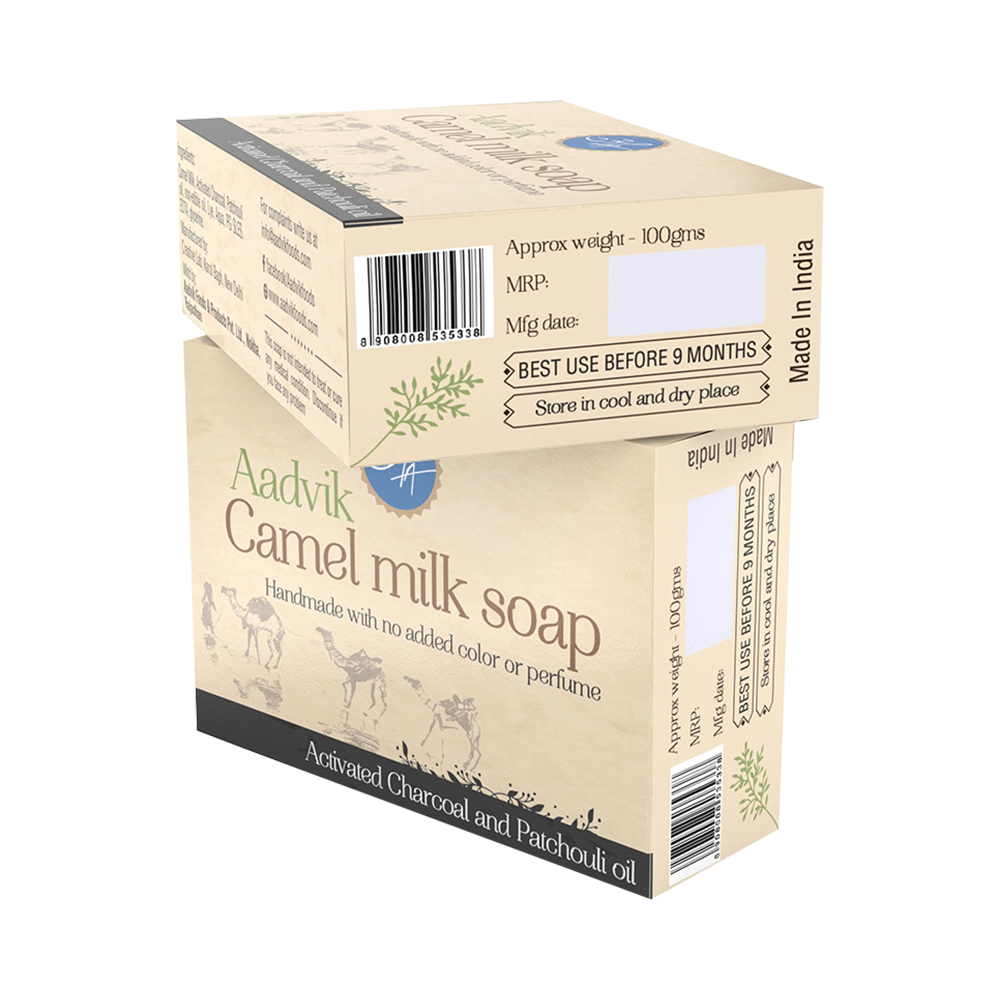 Aadvik Camel Milk Soap Activated Charcoal & Patchouli Oil - Image 3