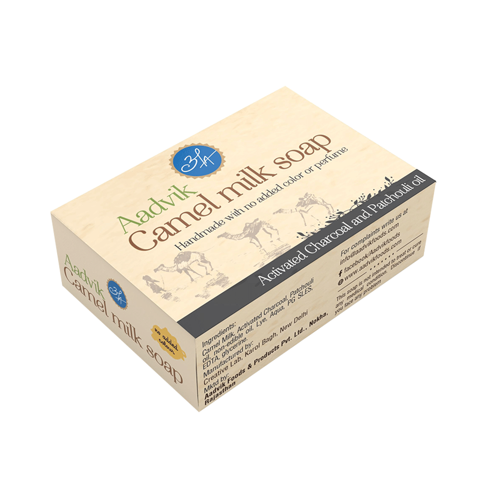 Aadvik Camel Milk Soap Activated Charcoal & Patchouli Oil - Image 4