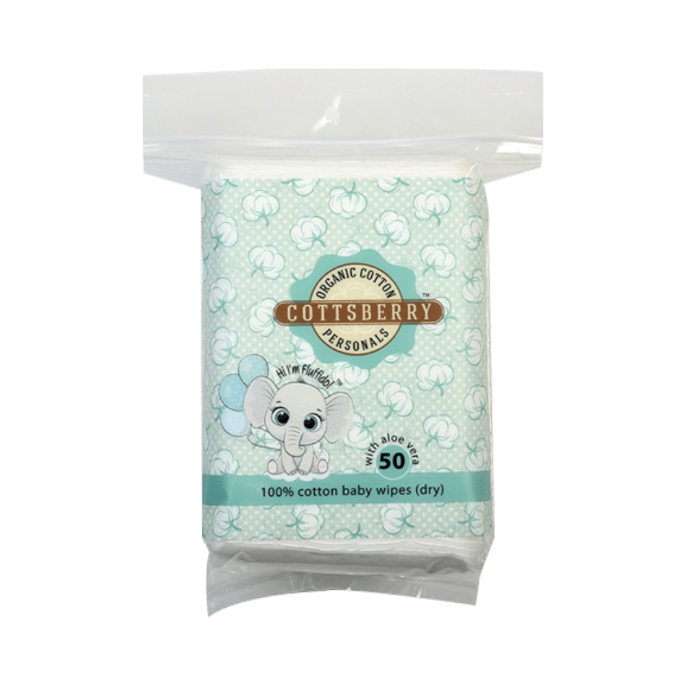 Cottsberry 100% Cotton Baby Wipes (Dry) with Aloevera