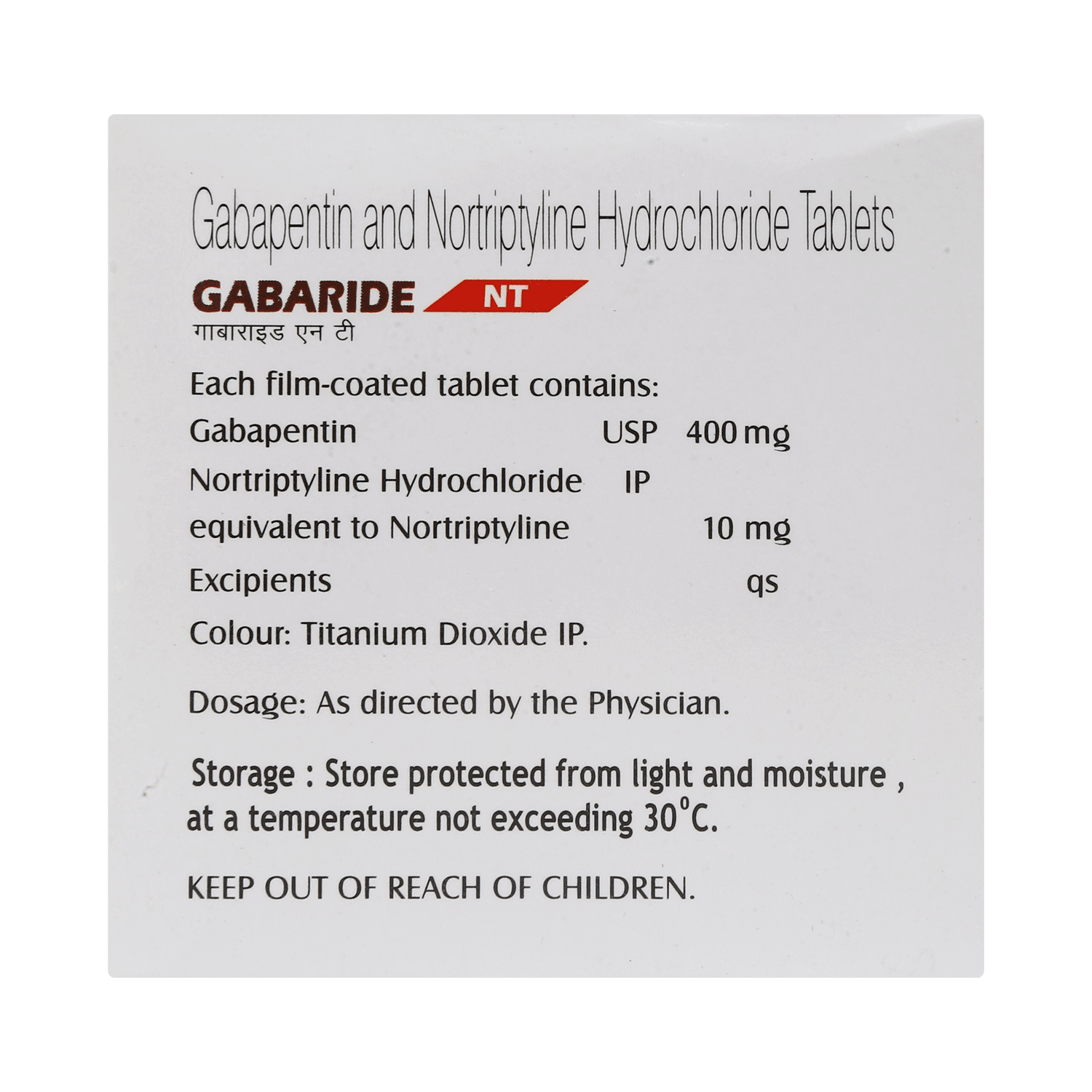 Gabaride NT 400 mg/10 mg Tablet - Image 4