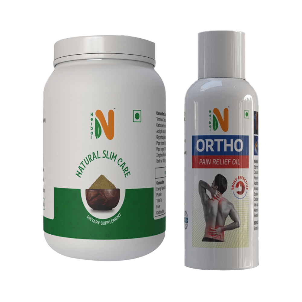 Herbal N Combo Pack of Natural Slim Care Powder 100gm & Ortho Pain Relief Oil 50ml