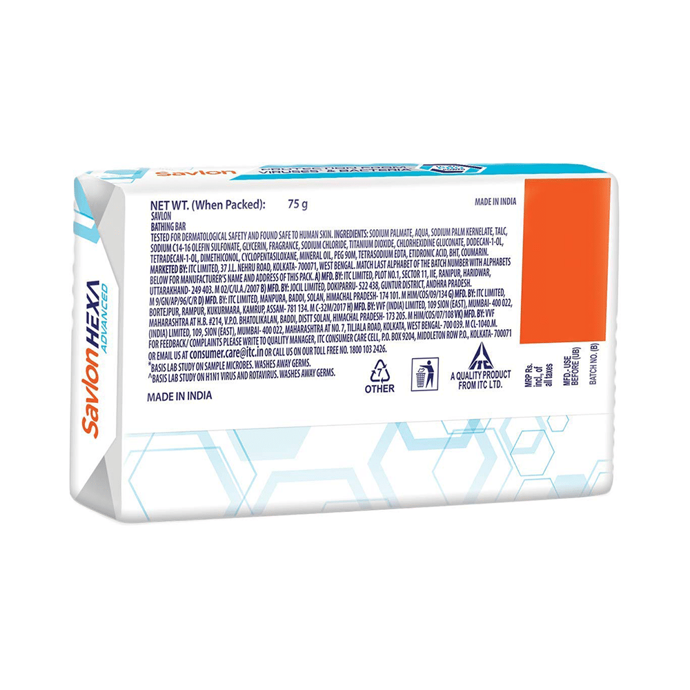 Savlon Hexa Advanced Soap 75gm Each (Buy 3 Get 1 Free) - Image 2