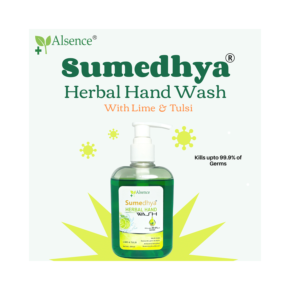 Alsence Sumedhya Herbal Hand Wash Lime & Tulsi (250ml Each) - Image 4