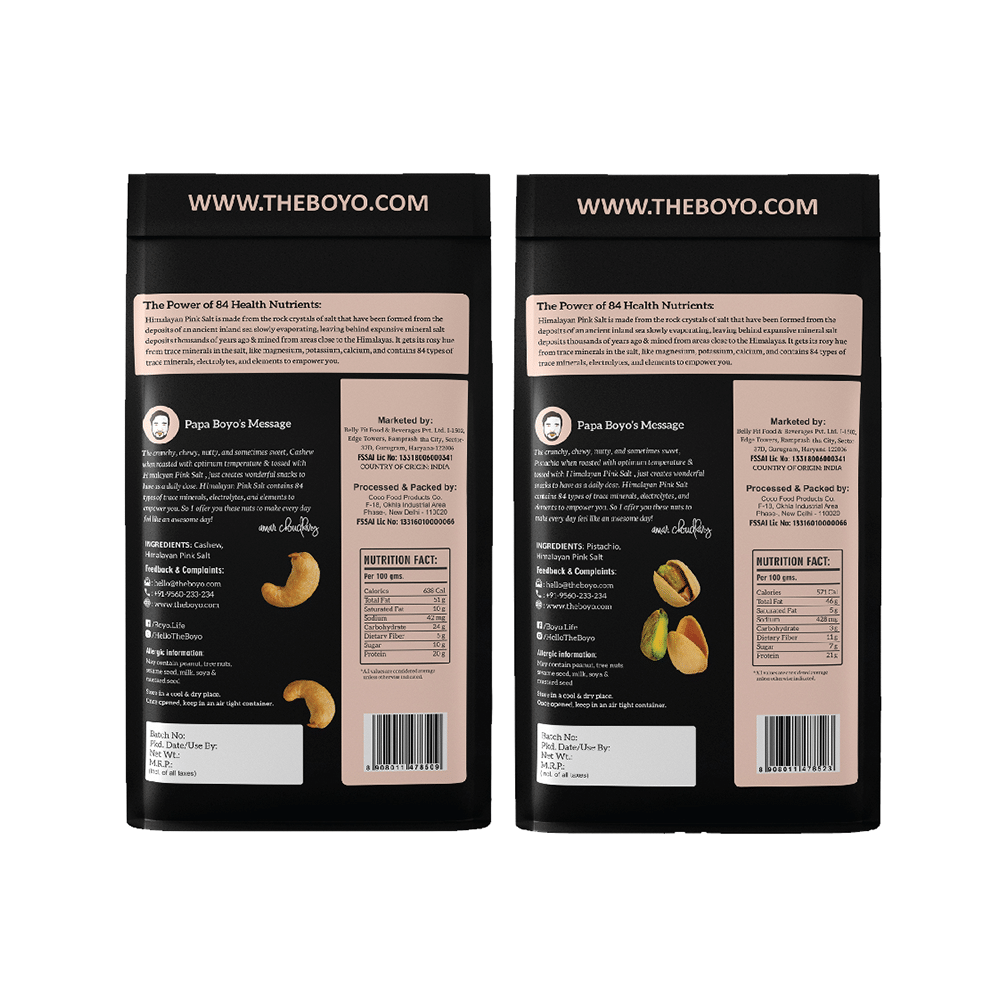 Boyo Combo Pack of Himalayan Pink Salted Cashew & Himalayan Pink Salted Pistachio (200gm Each) - Image 2
