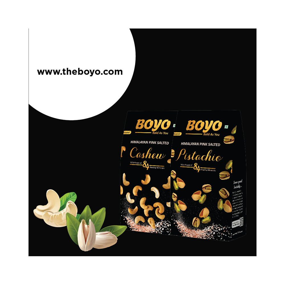 Boyo Combo Pack of Himalayan Pink Salted Cashew & Himalayan Pink Salted Pistachio (200gm Each) - Image 3