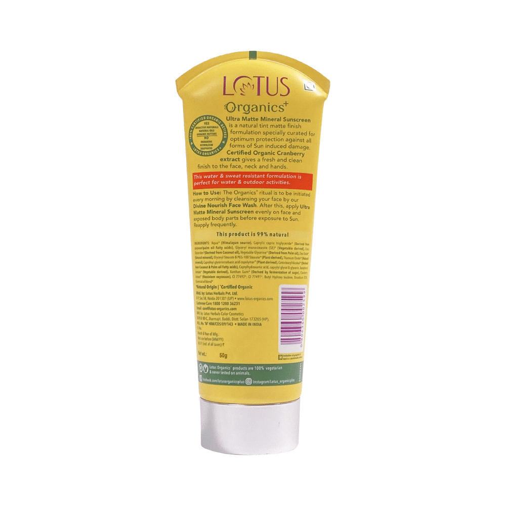 Lotus Organics+ Ultra Matte Mineral Sunscreen SPF 40 PA+++ - Image 2