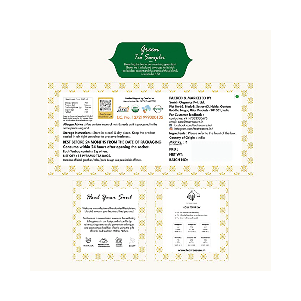 Tea Treasure Green Tea Bags (2gm Each) - Image 3