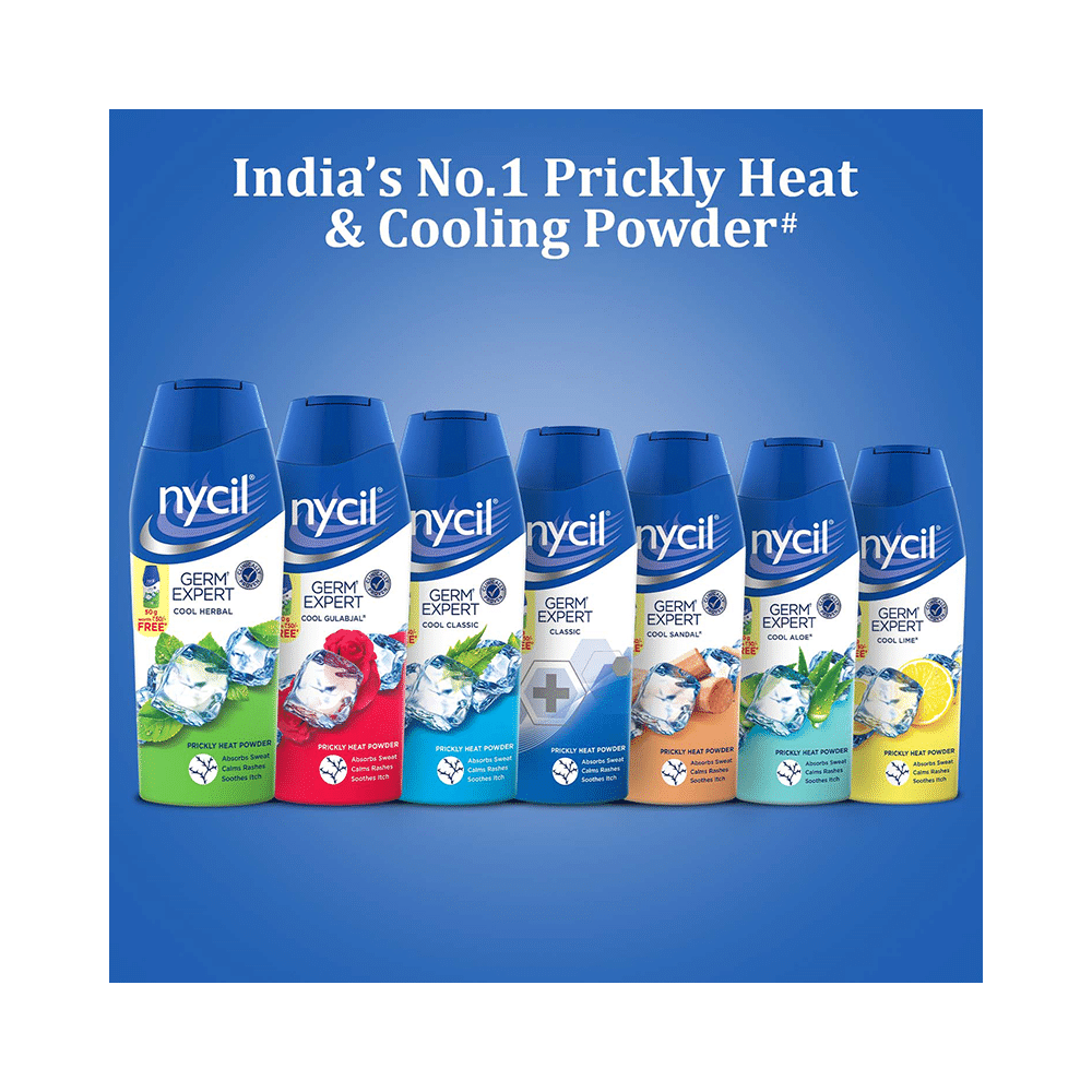 Nycil Cool Gulabjal Prickly Heat Talcum Powder with Nycil 50gm Germ Expert Talc Free - Image 5