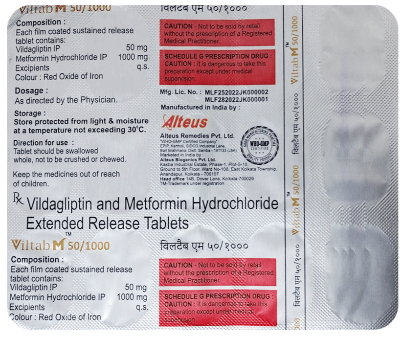 Viltab M 50/1000 Tablet ER - Image 1