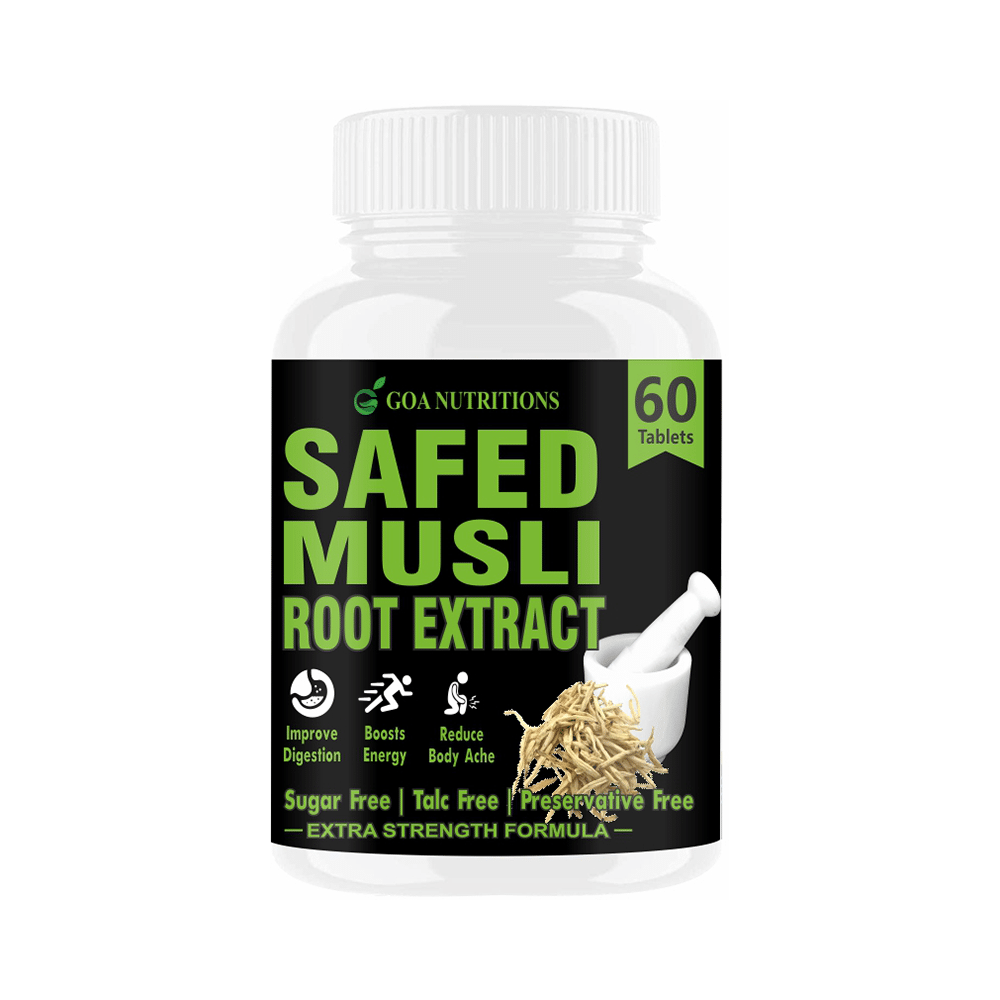 Goa Nutritions Safed Musli Root Extract Tablet Sugar Free - Image 1