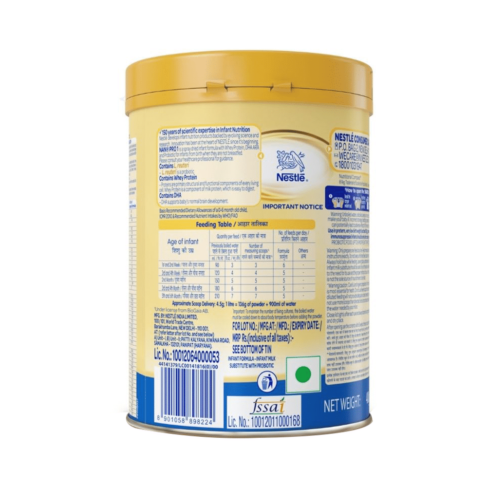 Nestle Nan Pro 1 Infant Formula for Babies (Up to 6 Months) | With Probiotics, L-Reuteri, Whey Protein, DHA & ARA | - Image 2