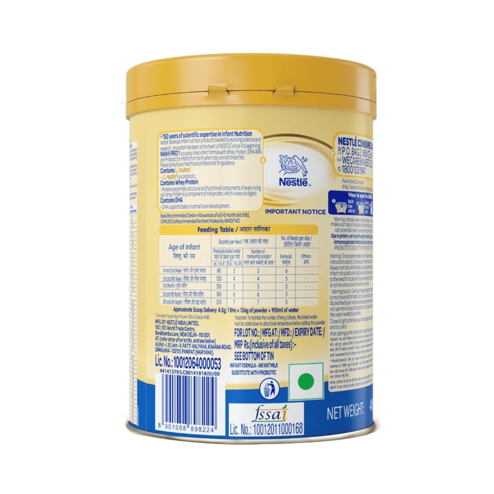Nestle Nan Pro 1 Infant Formula for Babies (Up to 6 Months) | With Probiotics, L-Reuteri, Whey Protein, DHA & ARA | - Image 3