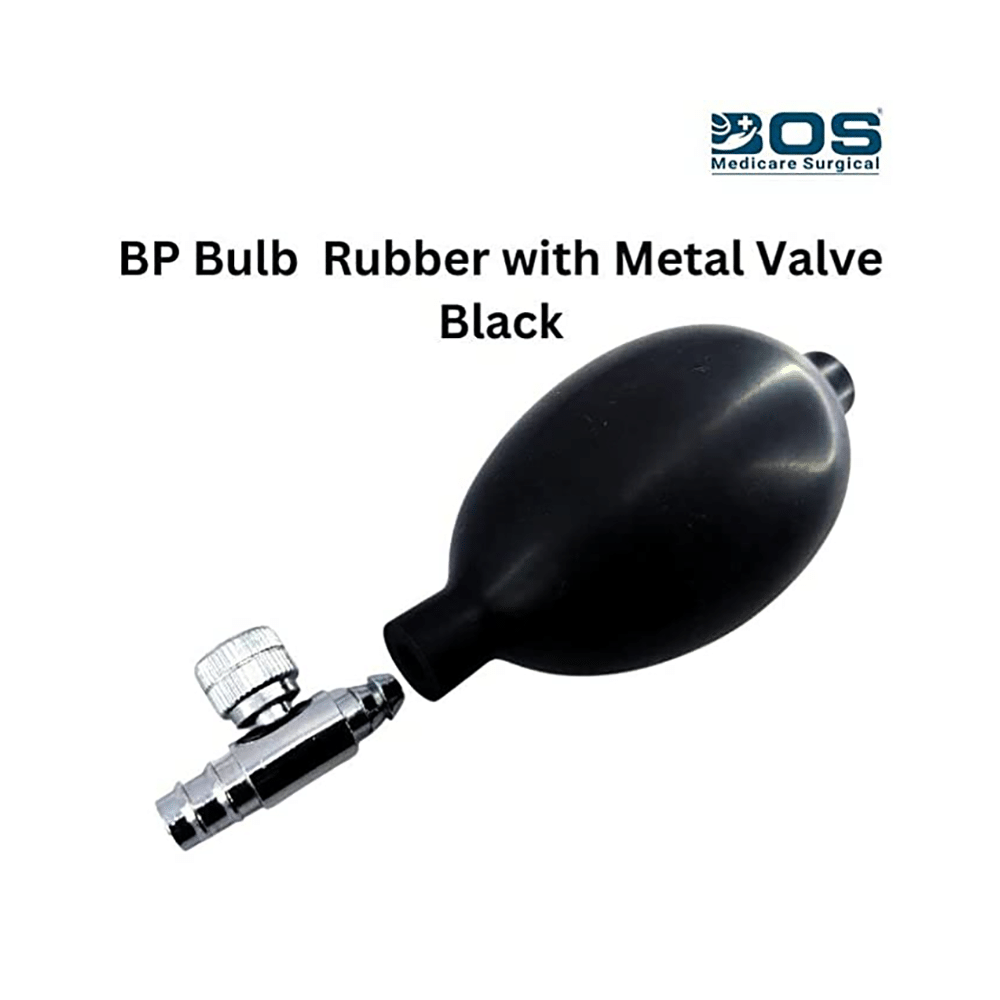 Bos Medicare Surgical Rubber Manual BP Bulb with Metal Valve  Black - Image 3