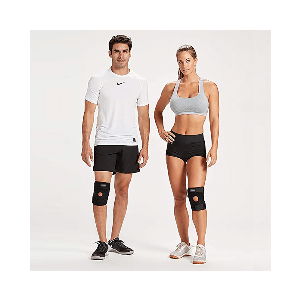 Orthotech OR-2437 Open Patella Knee Support Free Size Black - Image 6