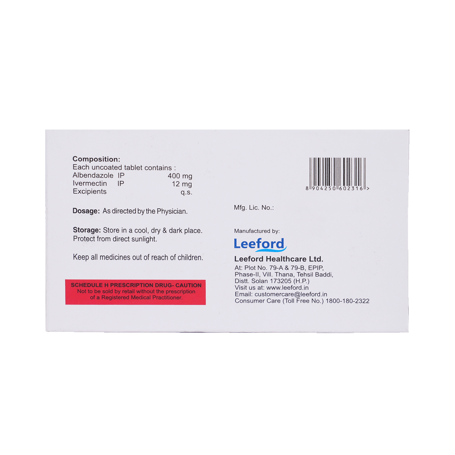 Abendol Plus 12mg/400mg Tablet - Image 3