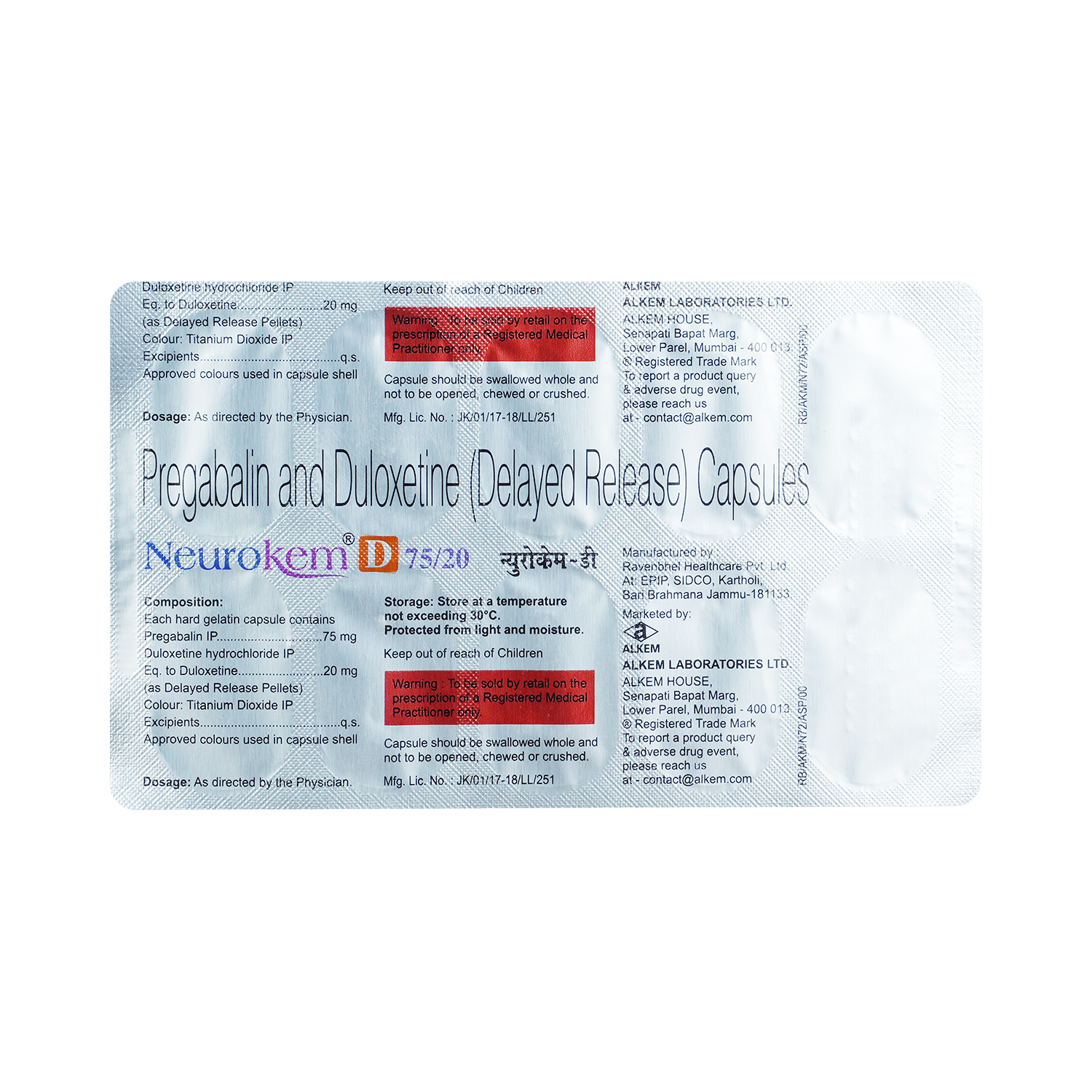 Neurokem D 75mg/20mg Capsule - Image 5