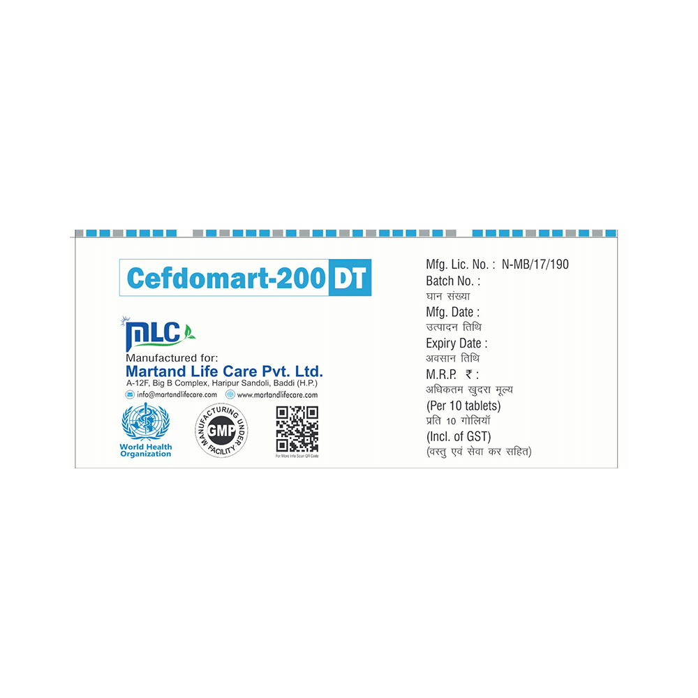 Cefdomart 200 DT Tablet - Image 3