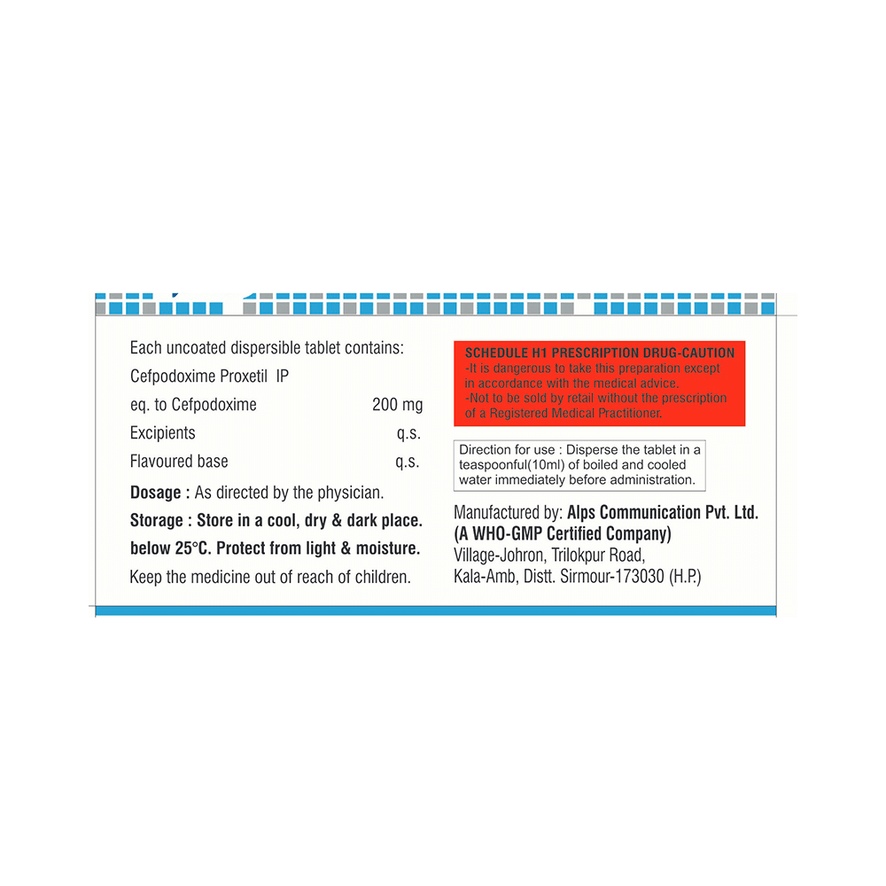Cefdomart 200 DT Tablet - Image 2