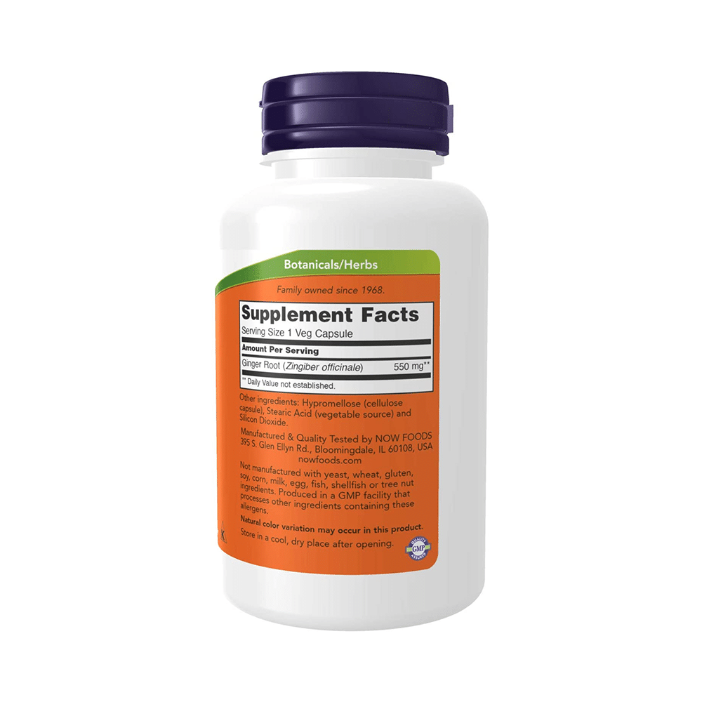 Now Foods Ginger Root 550mg Veg Capsule Vegicap - Image 2