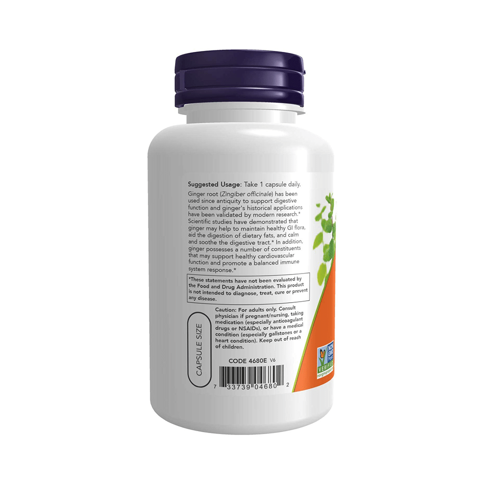 Now Foods Ginger Root 550mg Veg Capsule Vegicap - Image 3