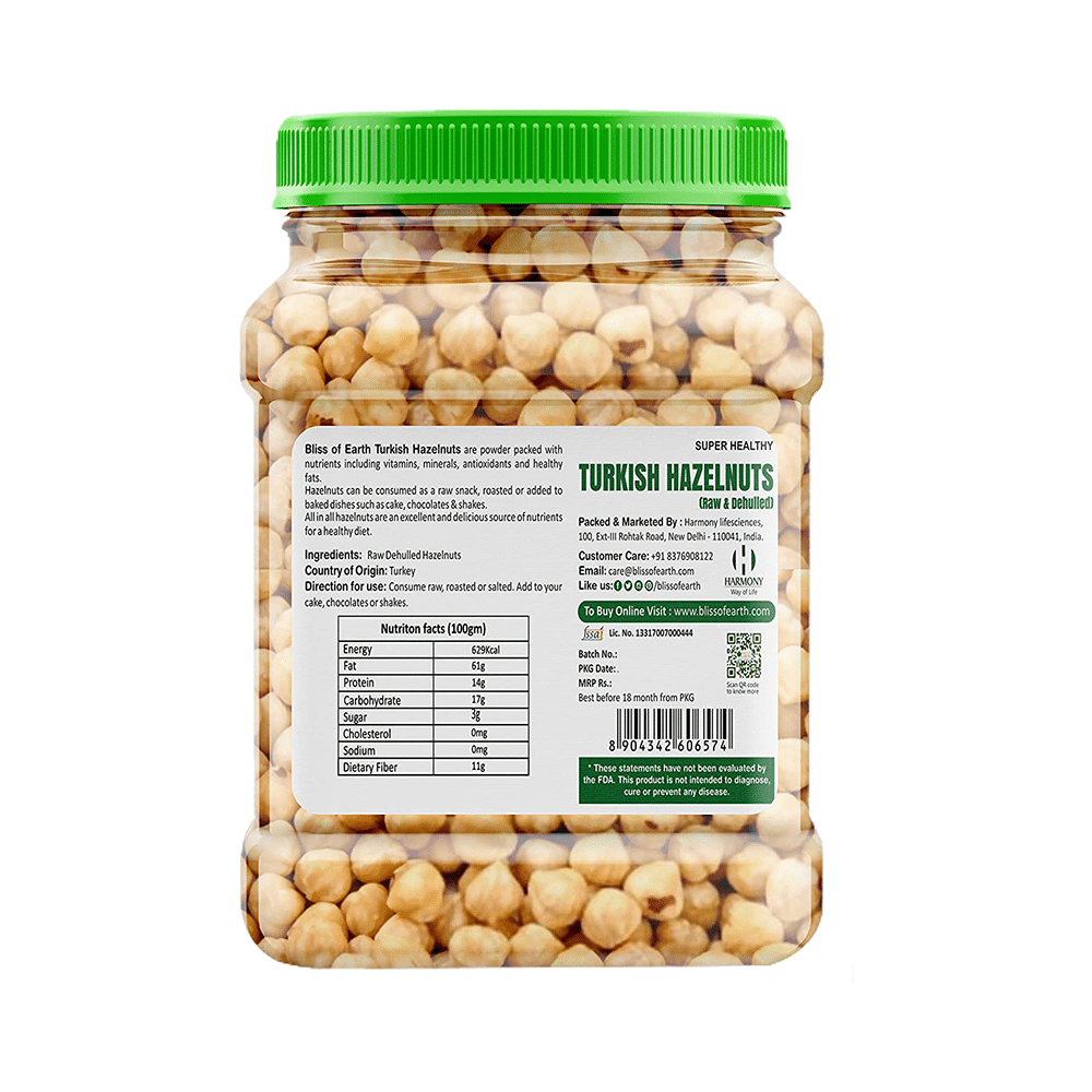 Bliss of Earth Super Healthy Turkish Hazelnuts (Raw & Dehulled) - Image 2