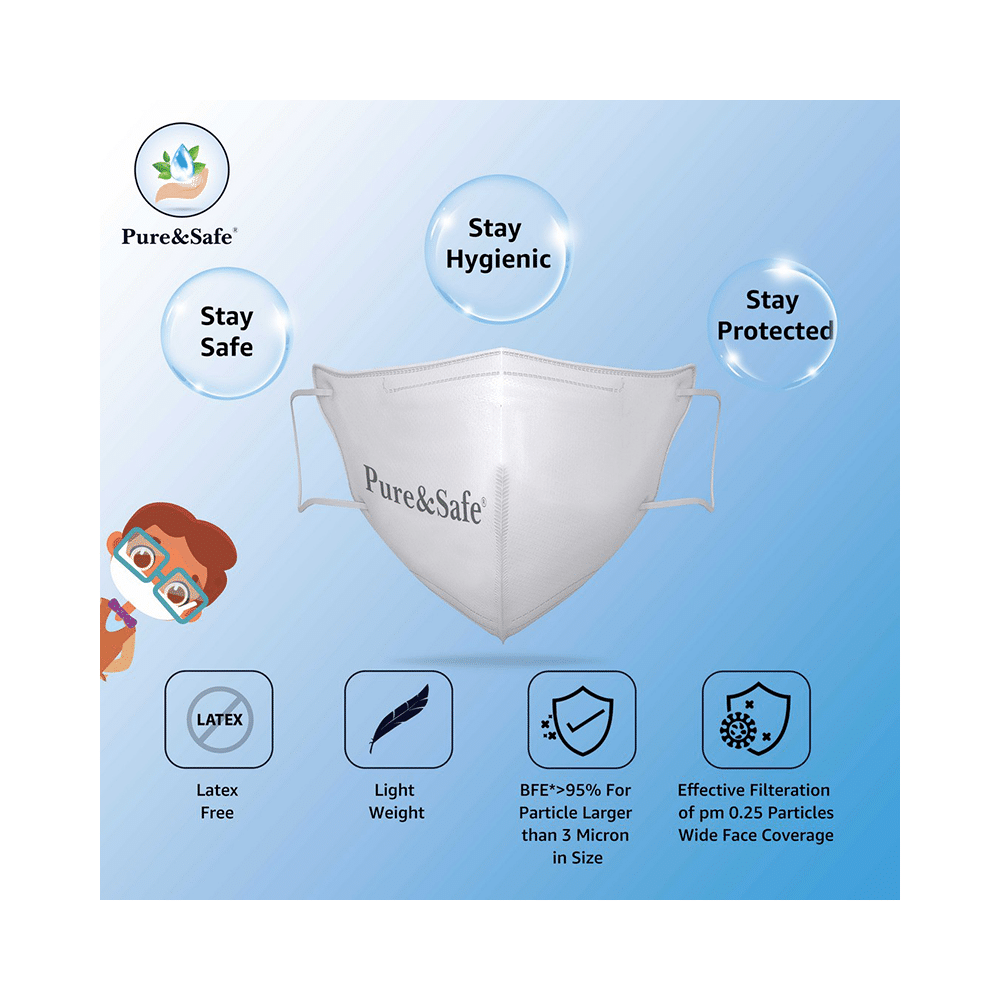 Pure & Safe Kids N95 Mask White - Image 4