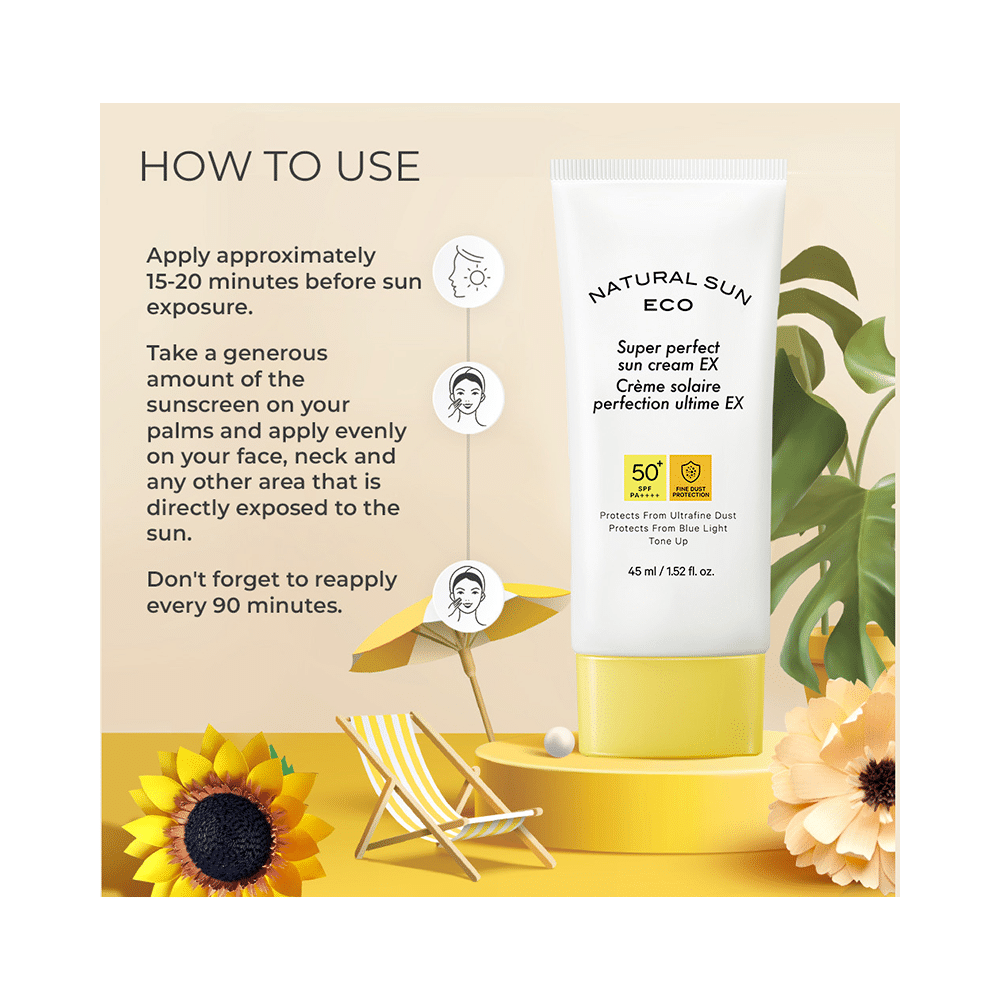The Face Shop Natural Sun  Eco Super Perfect Sunscreen Spf 50+ Pa +++, Protection From Blue Light, Digital Devices, Uv A & Uv B Rays - Image 6