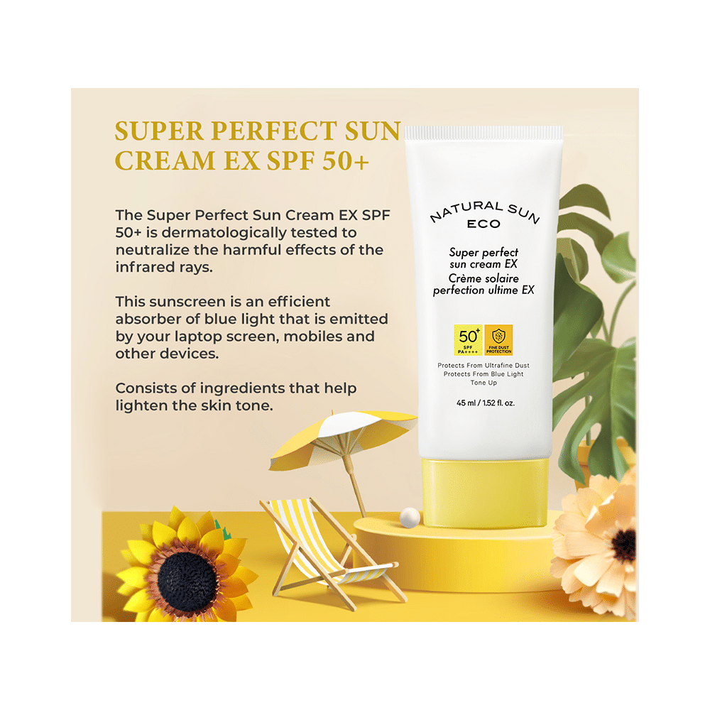 The Face Shop Natural Sun  Eco Super Perfect Sunscreen Spf 50+ Pa +++, Protection From Blue Light, Digital Devices, Uv A & Uv B Rays - Image 2