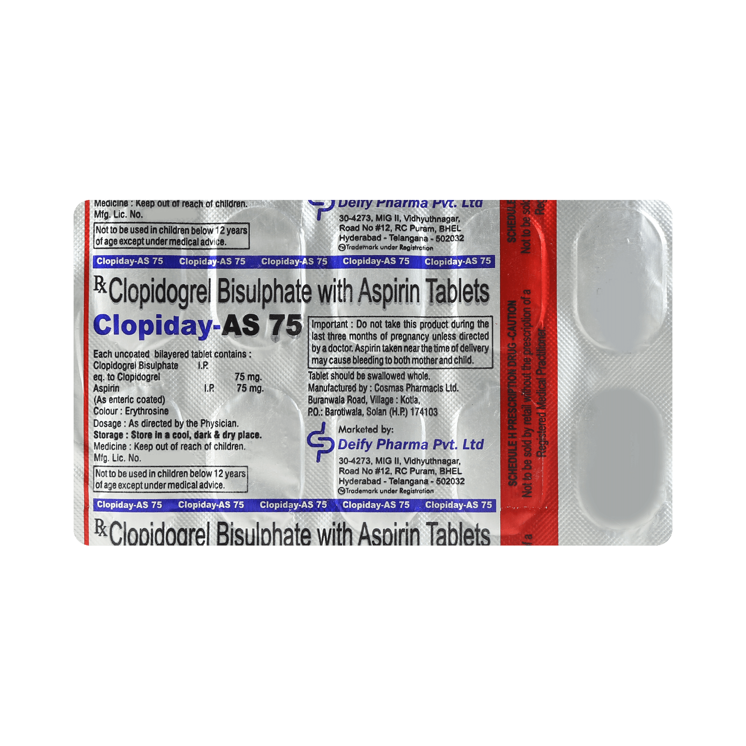 Clopiday AS 75mg/75mg Tablet - Image 3