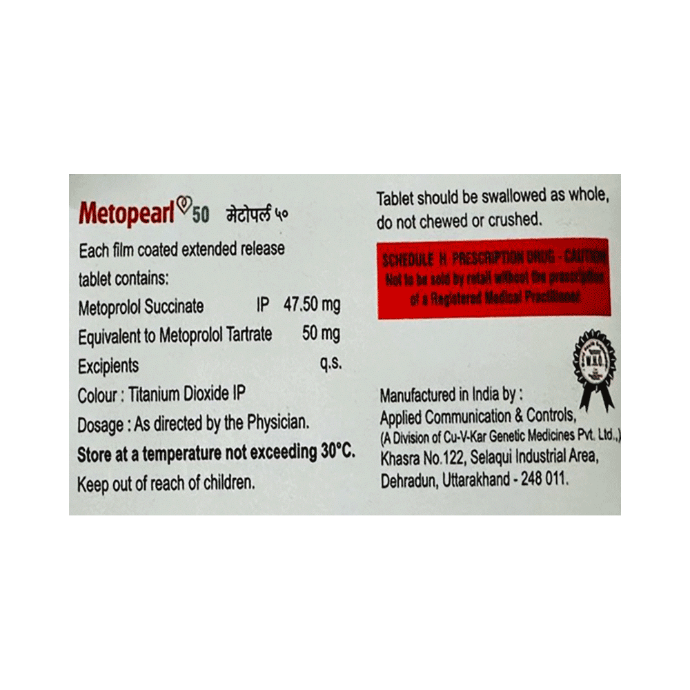 Metopeart 50 Tablet ER - Image 2