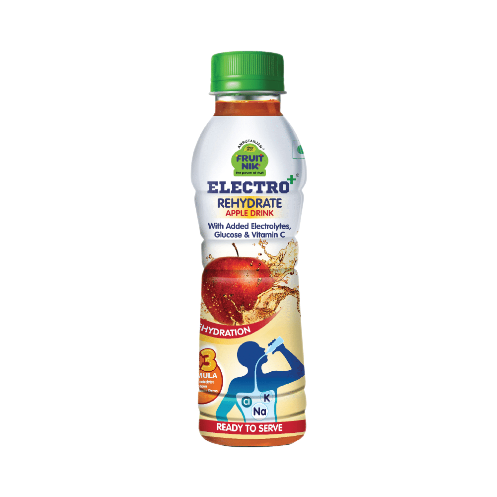Amrutanjan Fruit Nik Electro+ Rehydrate Apple Drink - Image 1
