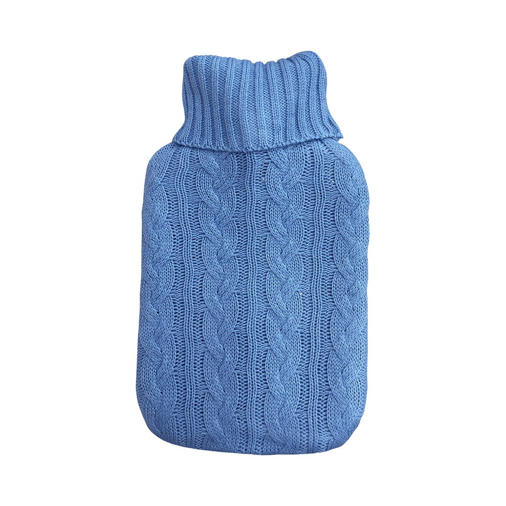 OPQ Silver Metal Cap Hot Water Bag with Cover - Image 1