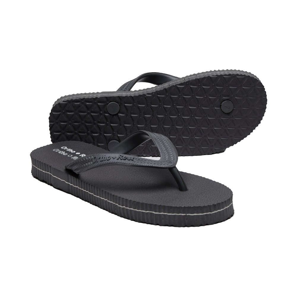Ortho + Rest Unisex Hawaii Chappal Orthopedic Comfort, Bathroom Rubber Flip-Flops Black 5 - Image 5