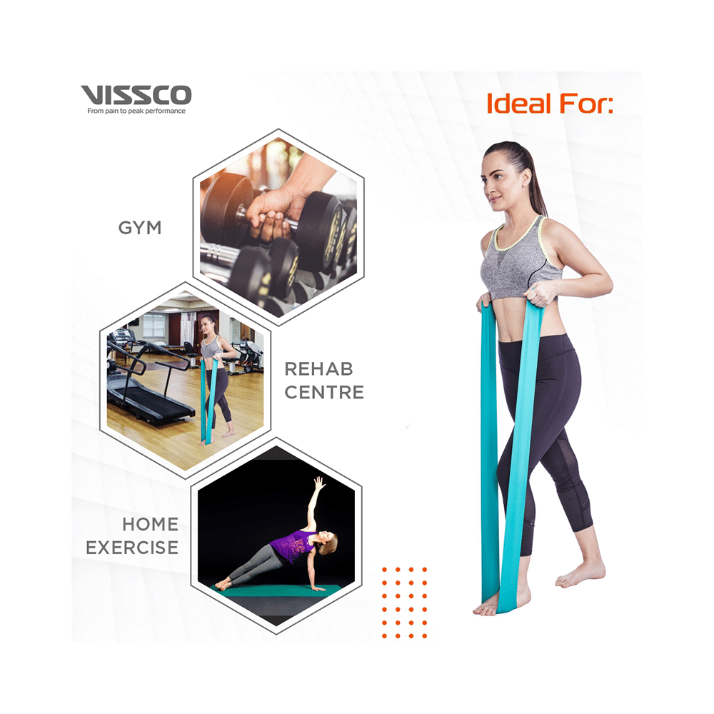 Vissco Extra Heavy Active Resistance Band for Exercise, Workouts, Gym, Stretching Blue - Image 4