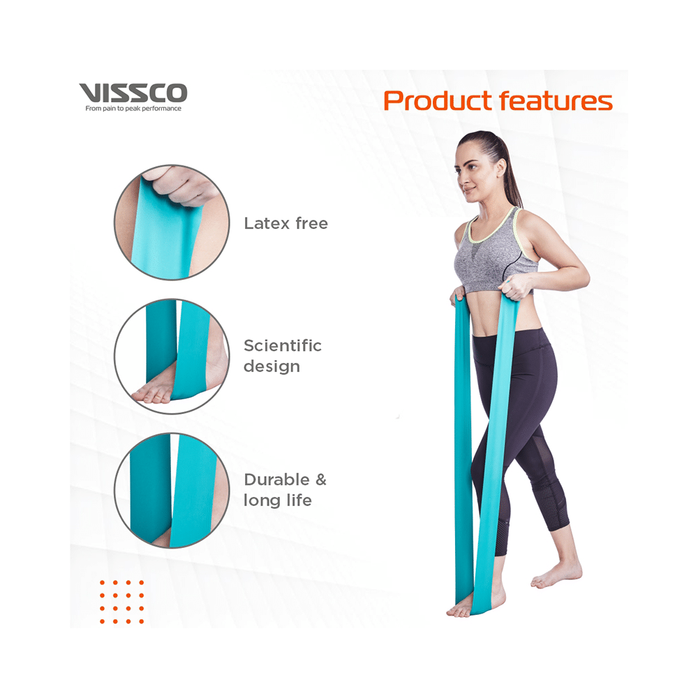 Vissco Extra Heavy Active Resistance Band for Exercise, Workouts, Gym, Stretching Blue - Image 3