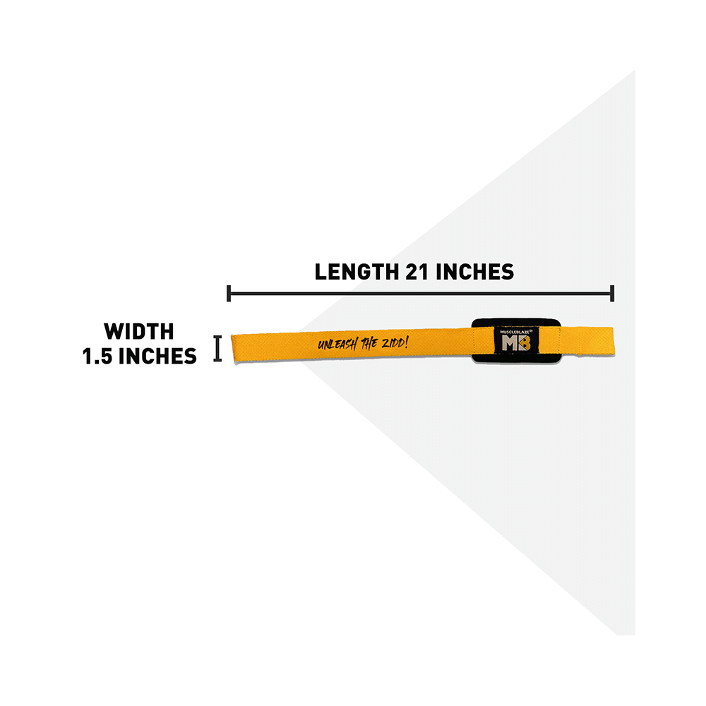 MuscleBlaze Weight Lifting Strap Free Size Yellow Unlock Facial - Image 4