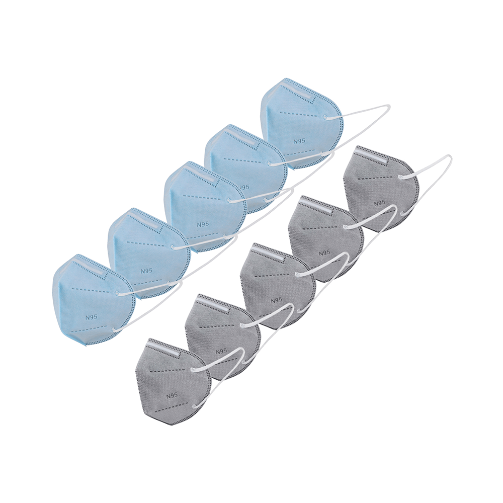 Lioncrown 5 Layer Reusable,Washable Outdoor Anti-Pollution, Dust Face Mask 5 Blue & 5 Grey - Image 1