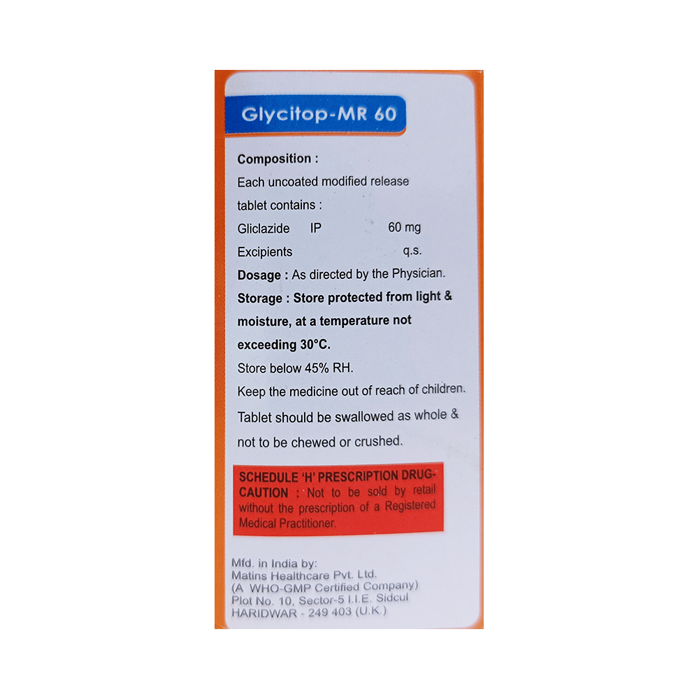 Glycitop 60mg Tablet MR - Image 2