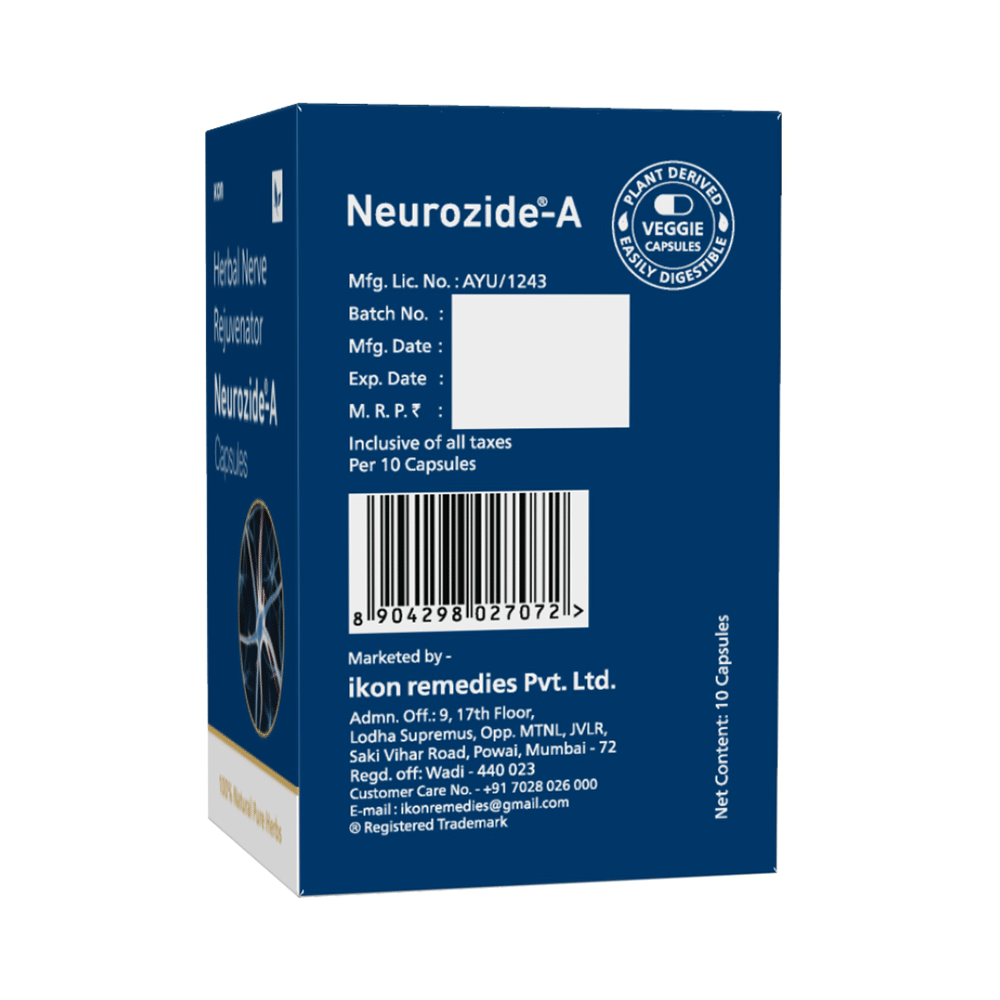 Neurozide-A Herbal Nerve Rejuvenator Capsule (10 Each) - Image 4