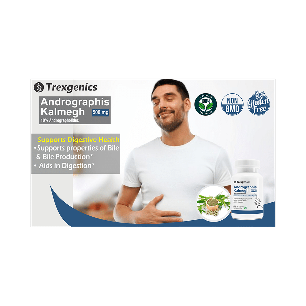 Trexgenics Andrographis Kalmegh 10% Andrographolides 500mg Veg Capsule - Image 6
