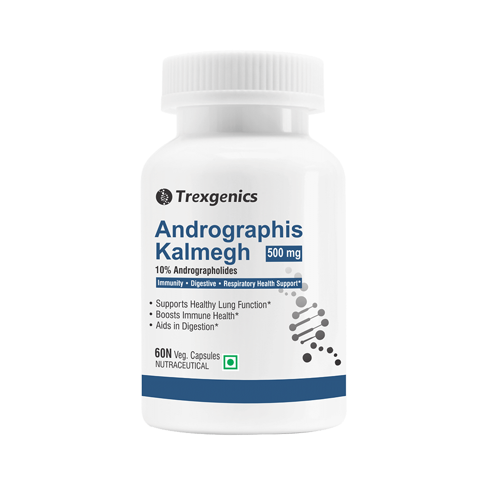 Trexgenics Andrographis Kalmegh 10% Andrographolides 500mg Veg Capsule