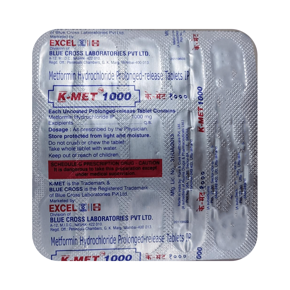 K-Met 1000mg Tablet PR - Image 1