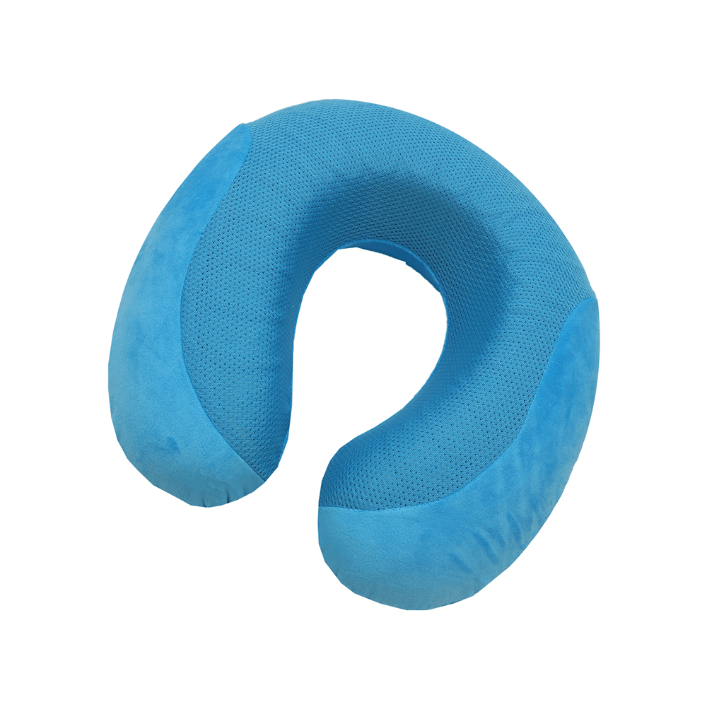 Viaggi Cooling Gel Memory Foam Neck Pillow Turquoise Blue - Image 2