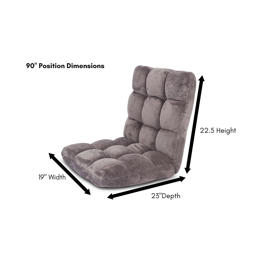 Lief Orthopedic Memory Foam Floor Back Support with Adjustable Padded Backrest Grey - Image 2