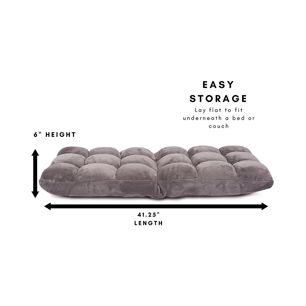 Lief Orthopedic Memory Foam Floor Back Support with Adjustable Padded Backrest Grey - Image 4