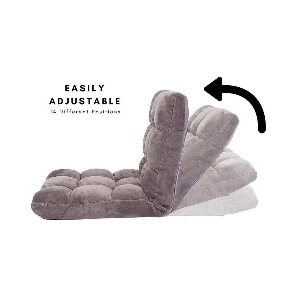 Lief Orthopedic Memory Foam Floor Back Support with Adjustable Padded Backrest Grey - Image 3