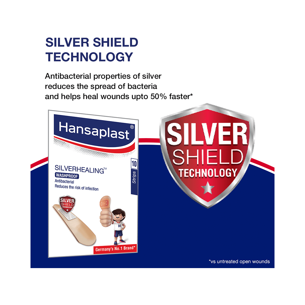 Hansaplast Silverhealing Washproof Band Aid, First Aid - Image 5
